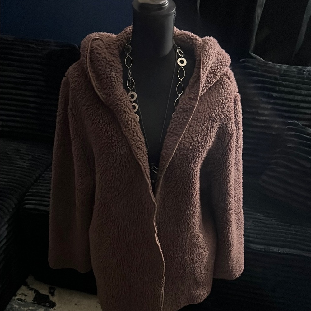 Cozy Brown Hooded Teddy Coat